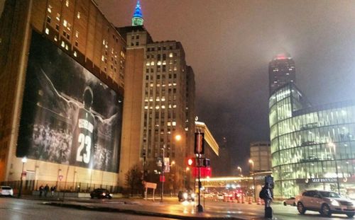 City street at night