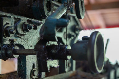 Close-up of rusty machine part