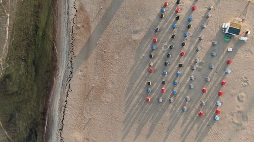 High angle view of cars on street