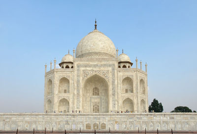 Low angle view of historical building against clear sky