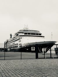 Low angle view of ship against clear sky