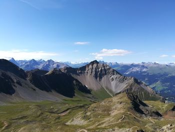 Scenic view of mountains against sky