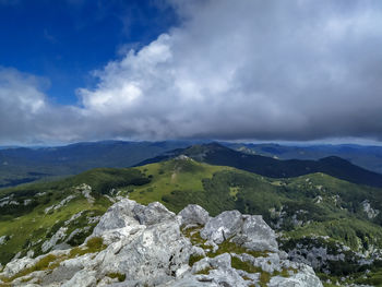 Scenic view of mountains against sky