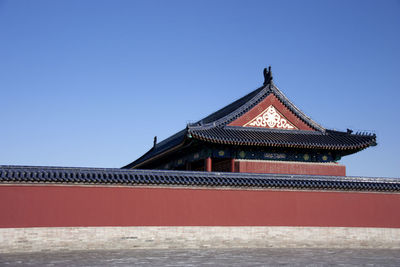 High section of temple against sky