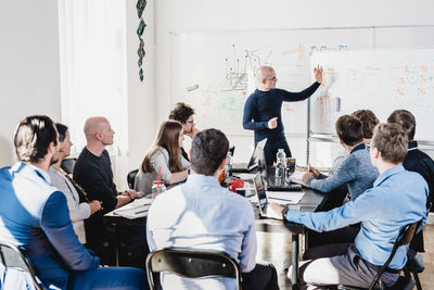 Group of business colleagues working in meeting