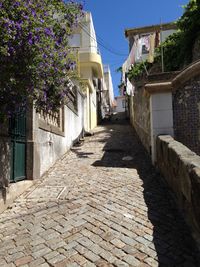 Narrow alley amidst buildings in city