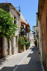 Narrow footpath amidst buildings