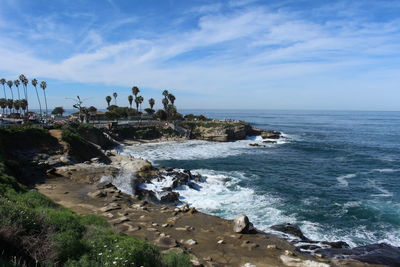 San diego, la jolla scenic view of sea against sky