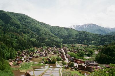 Overlook view on gassho zukuri folk village, shirakawa