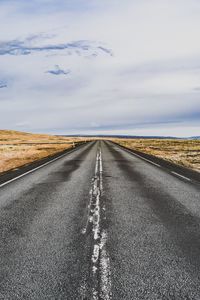 Surface level of road against sky