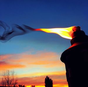 Low angle view of orange sky during sunset