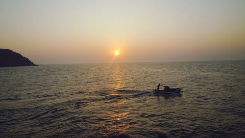 Scenic view of sunset over sea