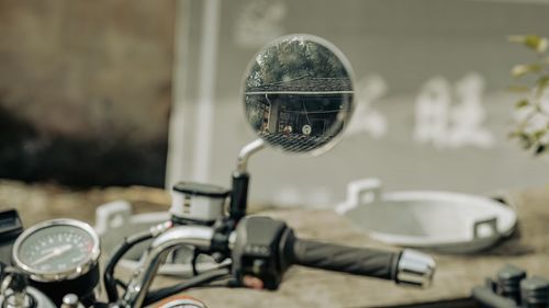 Close-up of bicycle handle