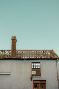 Low angle view of building against clear sky