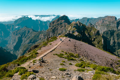 View from pico do arieiro mountaintop in madeira, portugal