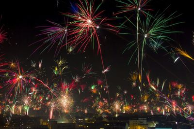 Low angle view of firework display