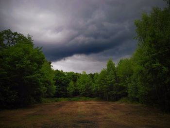 Scenic view of landscape against cloudy sky