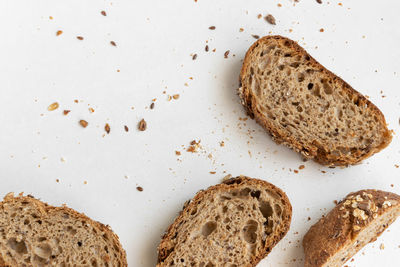 High angle view of bread in plate