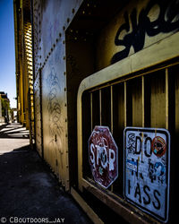 Graffiti on wall in city