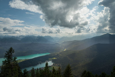 Scenic view of mountains against sky