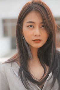 Close-up portrait of beautiful young woman