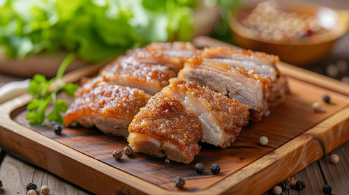 Close-up of sushi on cutting board