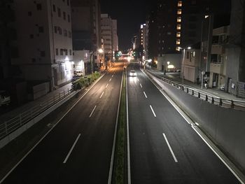 View of city at night