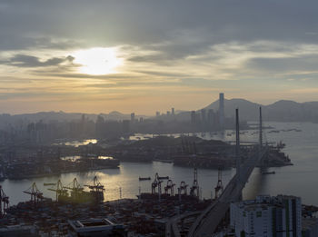 Stonecutters bridge and container port