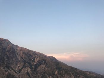 Scenic view of mountains against clear sky