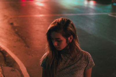 Young woman looking away