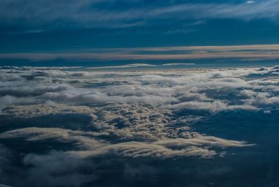 Aerial view of clouds over sea