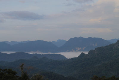 Scenic view of mountains against sky