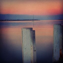 Scenic view of sea at sunset