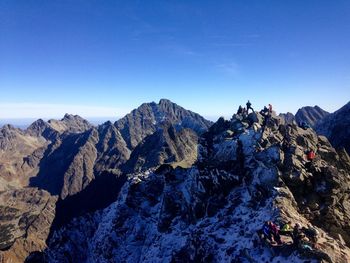 Scenic view of mountains against clear sky