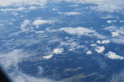 Aerial view of sea against sky