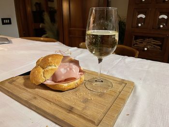 Close-up of food on table