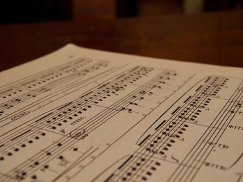 High angle view of text on paper