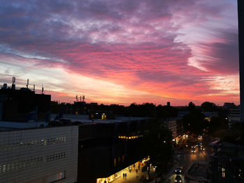 High angle view of sky at sunset
