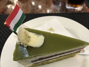 Close-up of drink served on table