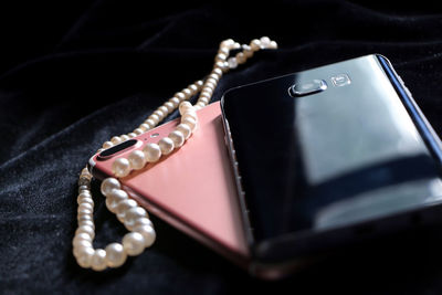 High angle view of computer keyboard