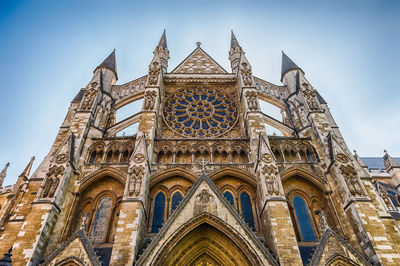 View of westminster abbey, iconic landmark in london, england, uk