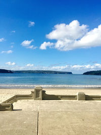 Scenic view of beach against sky