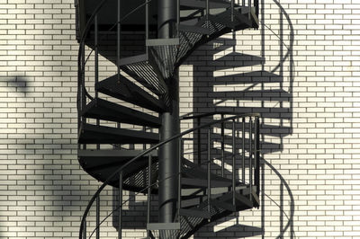Close-up of stairs against built structure