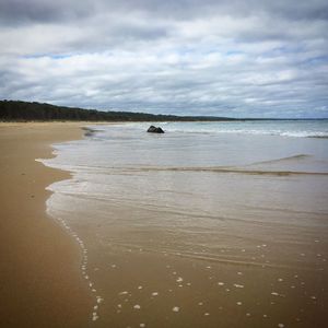 Scenic view of beach against sky
