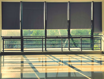 Sunlight falling on glass window of building