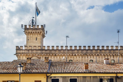 View of san marino city with tower of palazzo pubblico