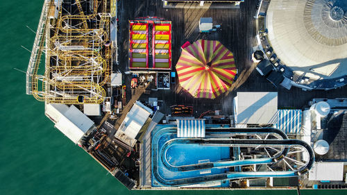 High angle view of construction site