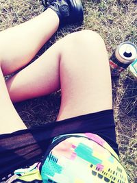 Low section of woman legs