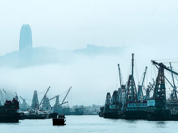 Cranes at harbor