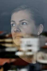 Close-up portrait of woman